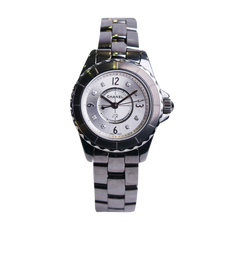 Chanel J12 Watch, Ceramic/Steel/Diamond, Silver, Quartz, 13592, bkl/b, 4*